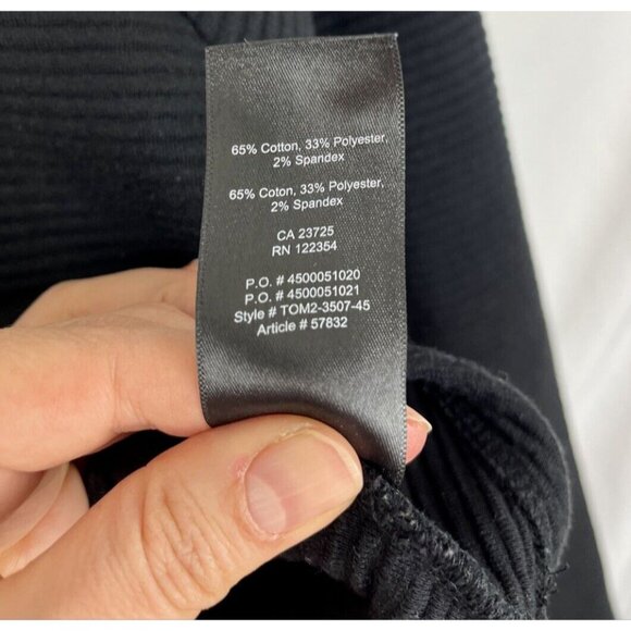 Aritzia Talula Black Ribbed Cropped Long-Sleeved Top Womens Size M - Picture 4 of 8